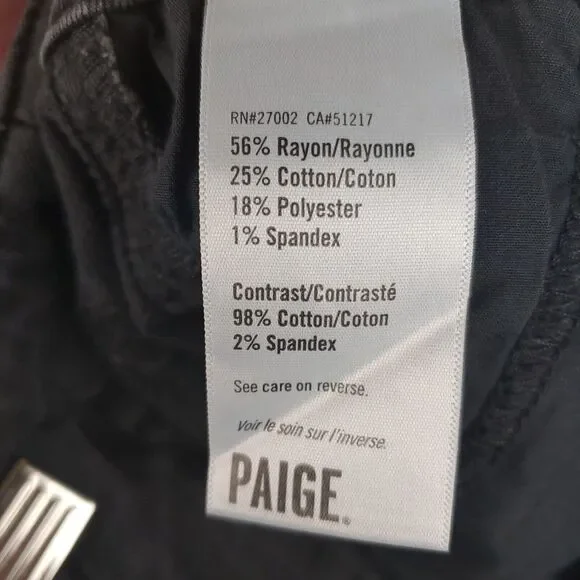 Paige Mayslie Jogger Womens 27* Faded Black Velvet Inset Side Seam Tuxedo Stripe - Picture 8 of 14